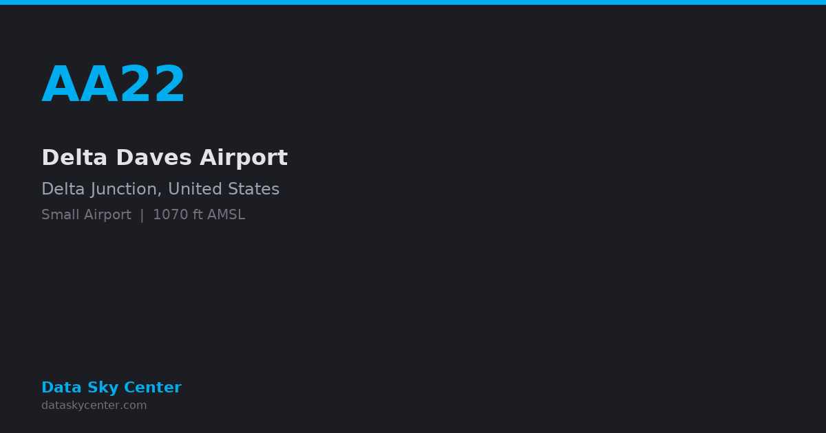 AA22 Delta Daves Airport — NOTAMs, Frequencies, Runway Info