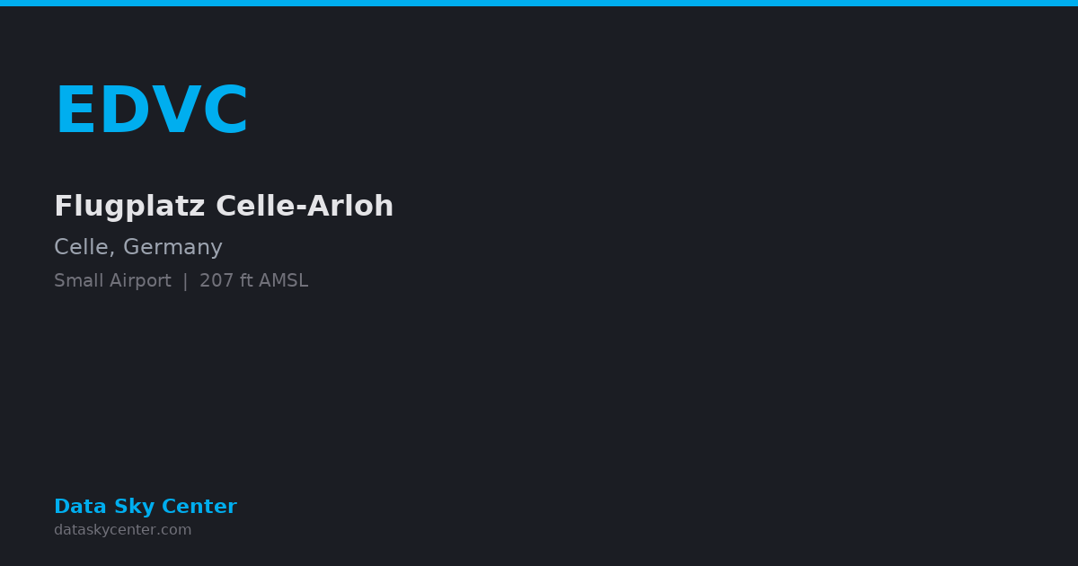 EDVC Flugplatz Celle-Arloh — NOTAMs, Frequencies, Runway Info