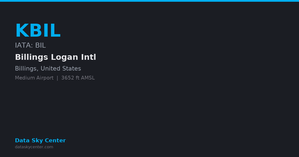 BIL/KBIL Billings Logan Intl — NOTAMs, Frequencies, Runway Info