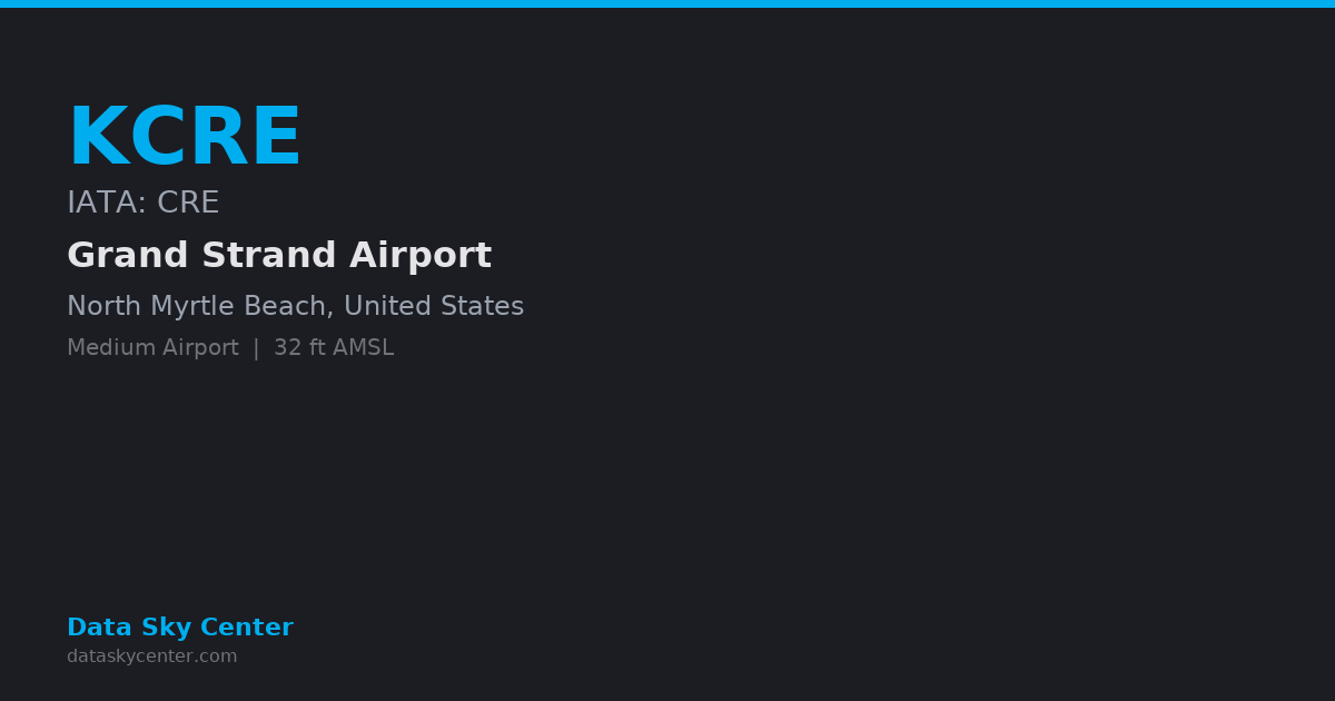 Kcre KCRE Grand Strand Airport — NOTAMs, Frequencies, Runway Info