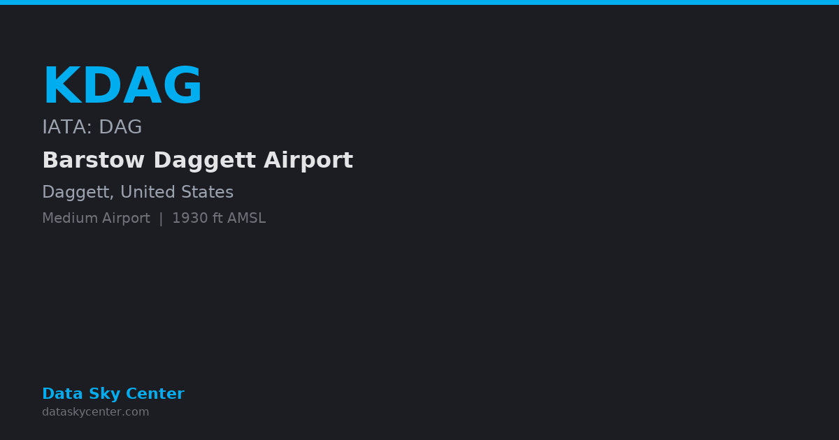 KDAG Barstow Daggett Airport — NOTAMs, Frequencies, Runway Info