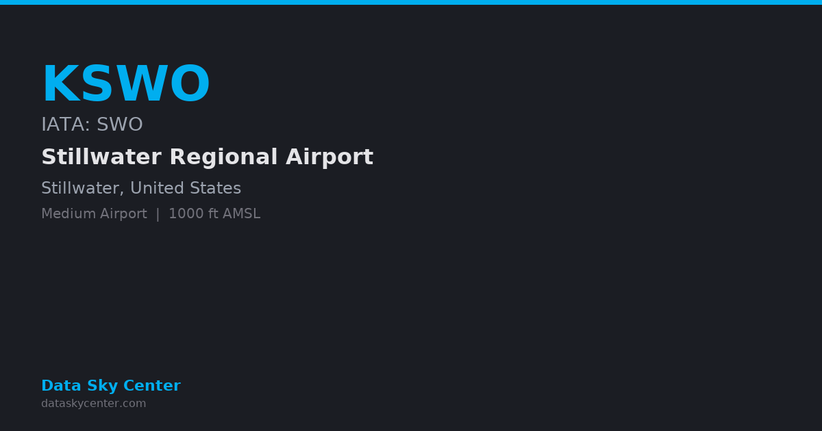 Kswo KSWO Stillwater Regional Airport — NOTAMs, Frequencies, Runway Info
