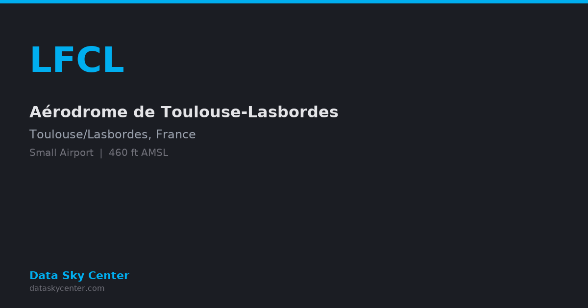 Lfcl LFCL Aérodrome de Toulouse-Lasbordes — NOTAMs, Frequencies, Runway Info