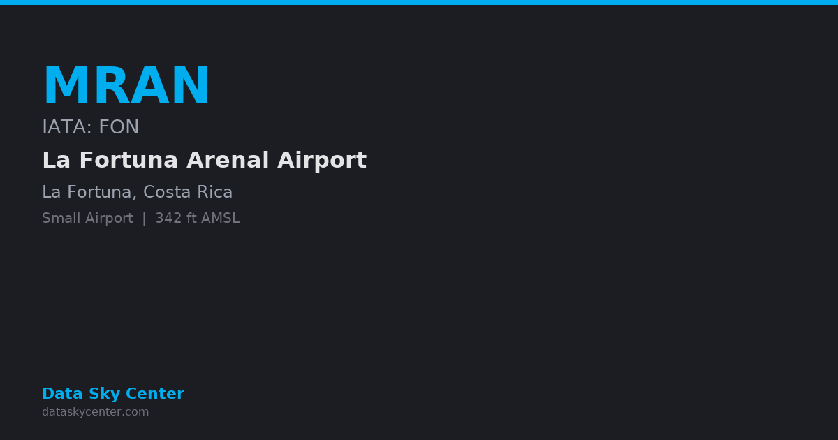 Mran MRAN La Fortuna Arenal Airport — NOTAMs, Frequencies, Runway Info