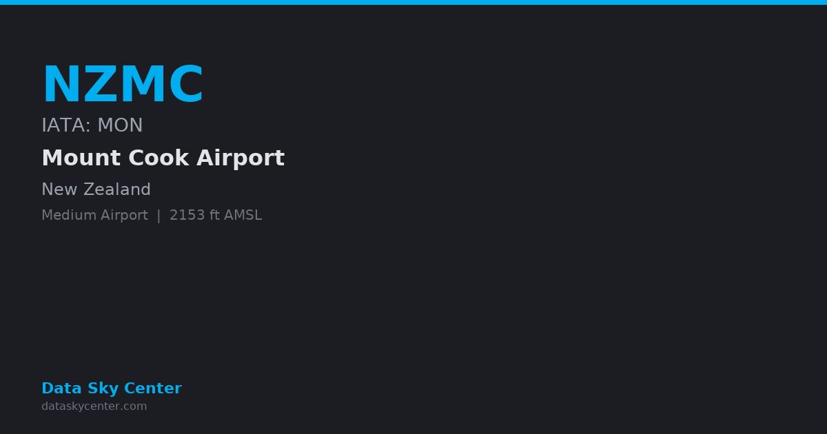 Nzmc Number Example NZMC Mount Cook Airport — NOTAMs, Frequencies, Runway Info