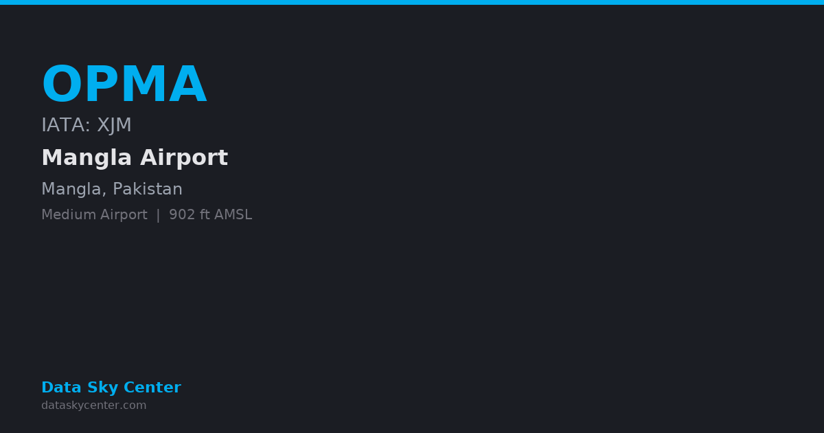 Opma Model Update OPMA Mangla Airport — NOTAMs, Frequencies, Runway Info
